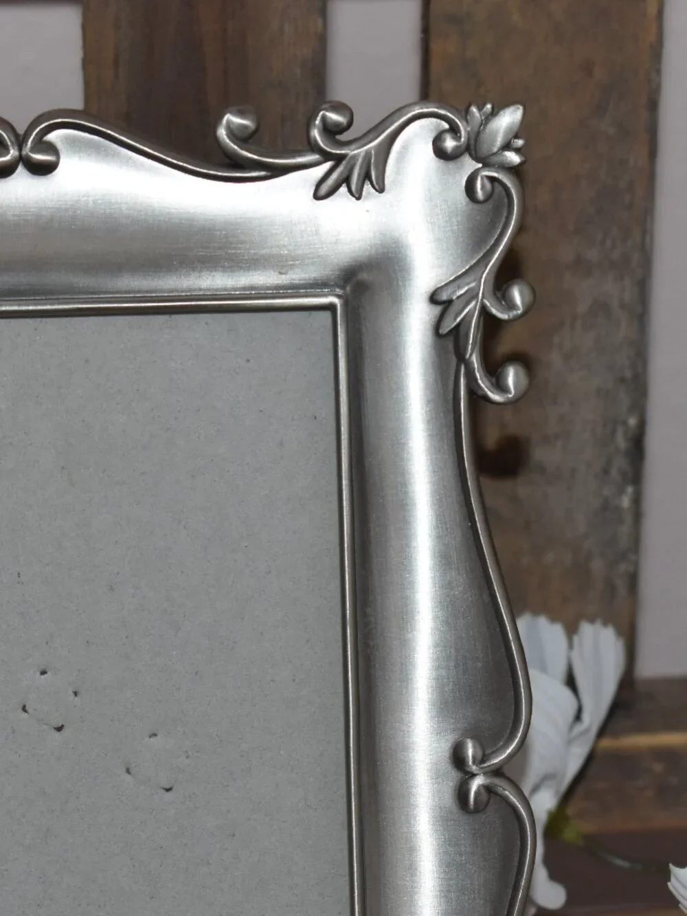 Vintage Barnes Of Boston Victorian Gothic Silver Pewter Ornate Picture Frame
